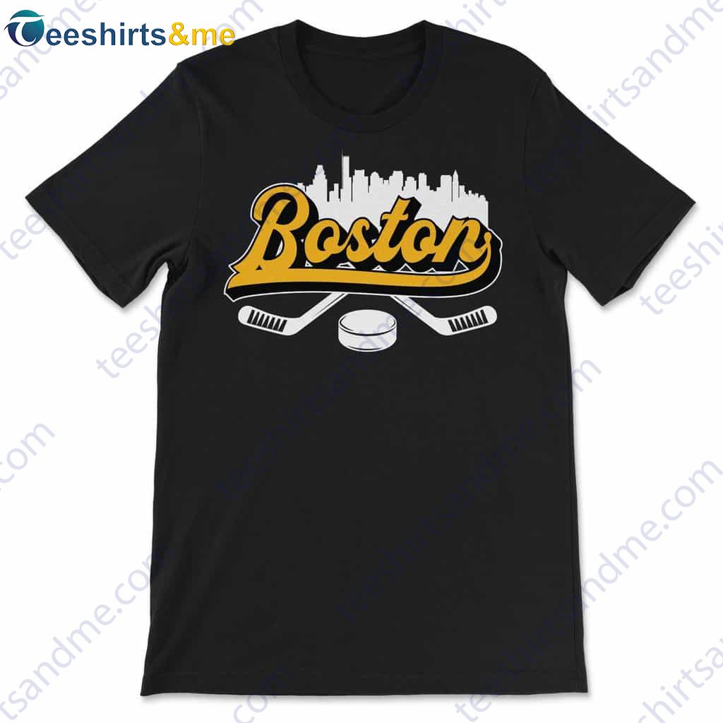 VIntage Boston Hockey Shirt, Boston Downtown City Skyline
